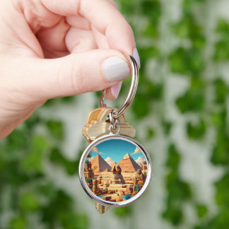 The Great Pyramids and Sphinx Keychain