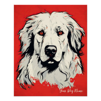 The Great Pyrenees Dog, Red and Black 002 - Ulises Poster