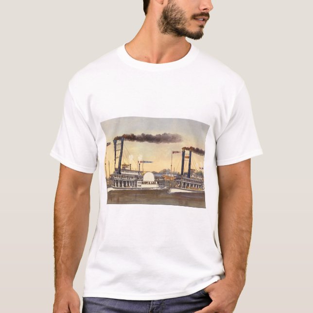 The Great Race on the Mississippi_Engravings T-Shirt (Front)