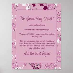 The Great Ring Hunt Game - Pink Cherry Blossoms Poster