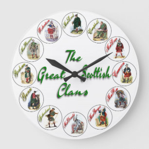 The Great Scottish Clans Clock Style One
