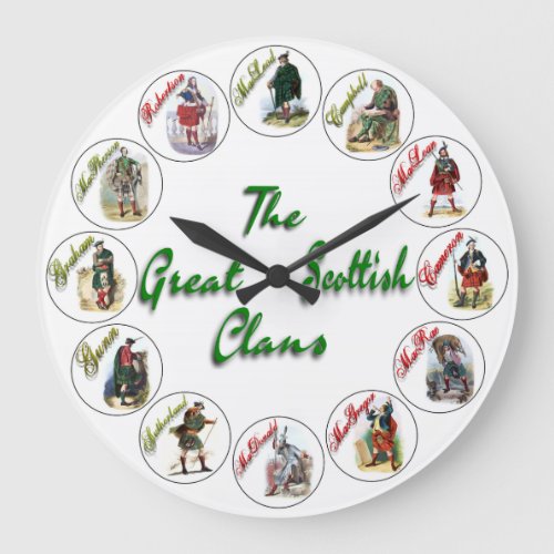 The Great Scottish Clans Clock Style One