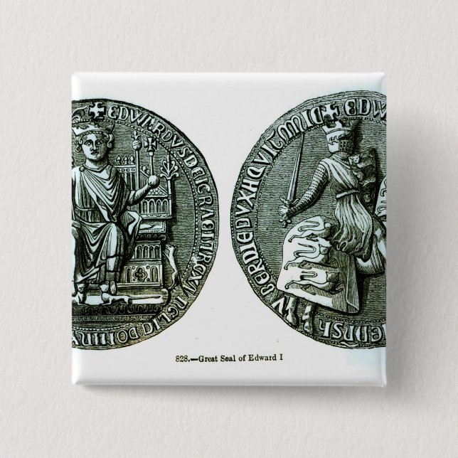 The Great Seal of Edward I Pinback Button (Front)