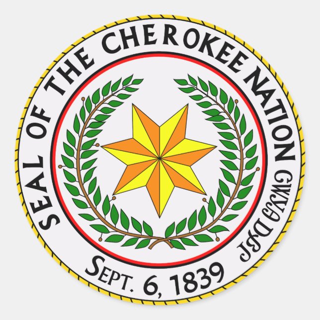 The Great Seal Of The Cherokee Nation Oklahoma  (Front)