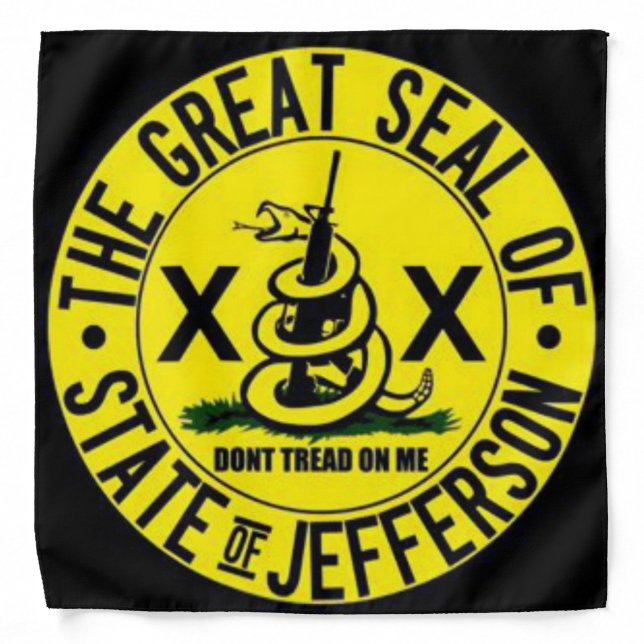 The Great Seal Of The State Of Jefferson Bandana (Front)