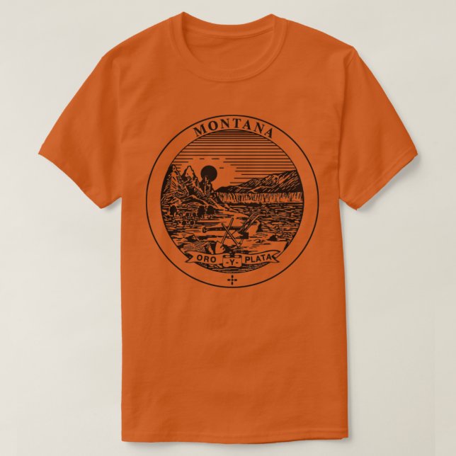 The Great Seal of the State of Montana blk  T-Shirt (Design Front)