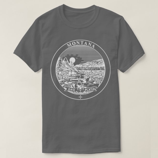The Great Seal of the State of Montana wht  T-Shirt (Design Front)
