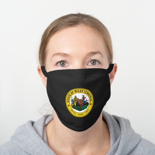 The great seal of West Virginia Black Cotton Face Mask