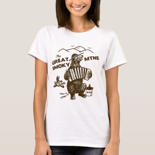 The Great Smoky Mountains Smokey Bluegrass Bear Hi T-Shirt (Front)