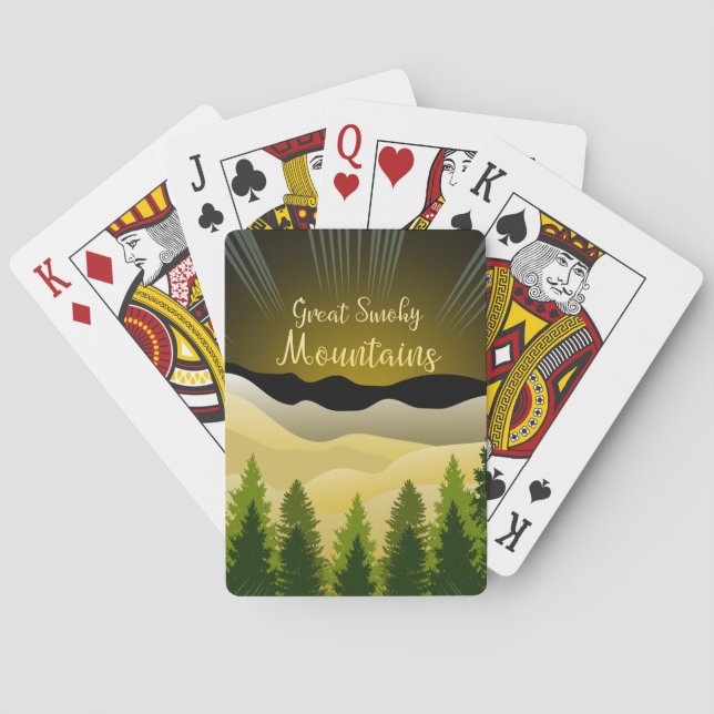 The great smoky Mountains travel poster Poker Cards (Back)
