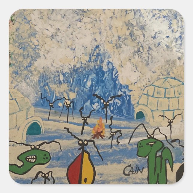 THE GREAT SNOWSTORM SQUARE STICKER (Front)