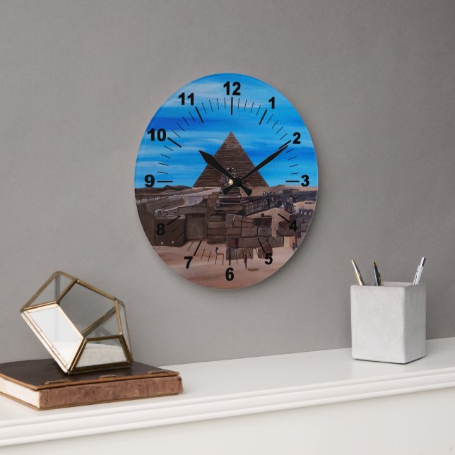 The Great Sphinx and the Pyramid of Khafre Large Clock (Office)