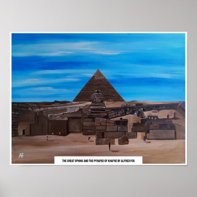 The Great Sphinx and the Pyramid of Khafre Poster (Front)