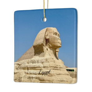 The Great Sphinx of Giza against a clear blue sky, Ceramic Ornament