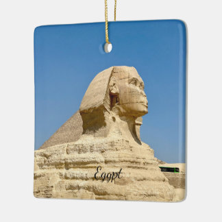 The Great Sphinx of Giza against a clear blue sky, Ceramic Ornament