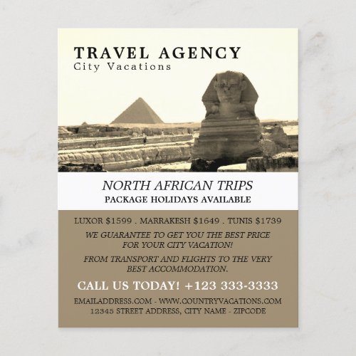 The Great Sphinx Of Giza Egypt Travel Agency Flyer