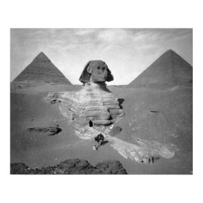 The Great Sphinx & Pyramids, 1878. Vintage Photo Poster