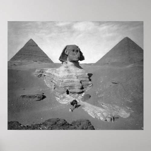 The Great Sphinx  Pyramids 1878 Vintage Photo Poster
