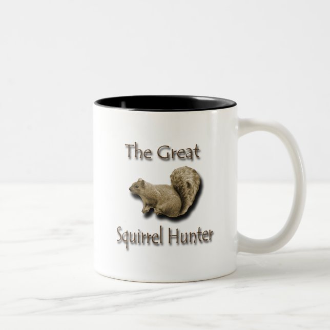 The Great Squirrel Hunter brown Two-Tone Coffee Mug (Right)