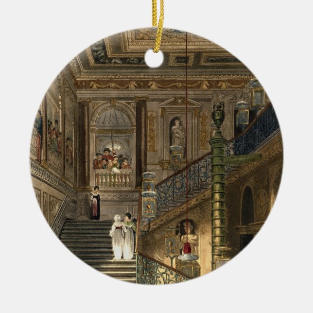 The Great Staircase at Kensington Palace From Pyne Ceramic Ornament (Front)