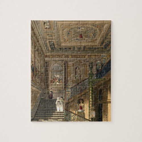 The Great Staircase at Kensington Palace From Pyne Jigsaw Puzzle
