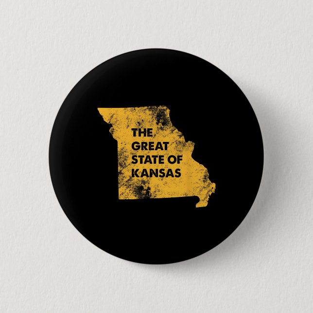 The Great State Of Kansas Missouri Map  Button (Front)