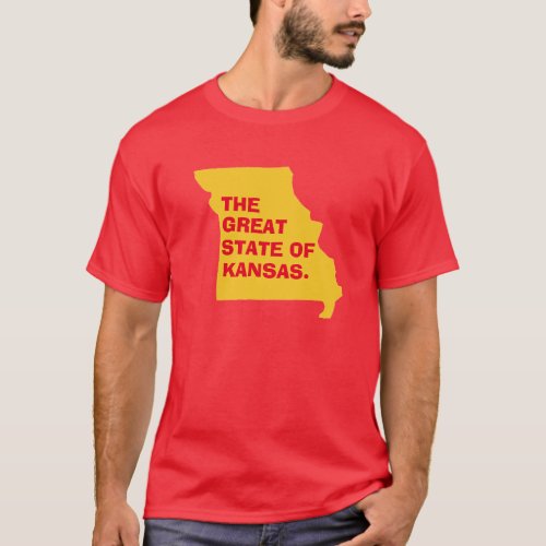 The Great State of Kansas Missouri Map T_Shirt