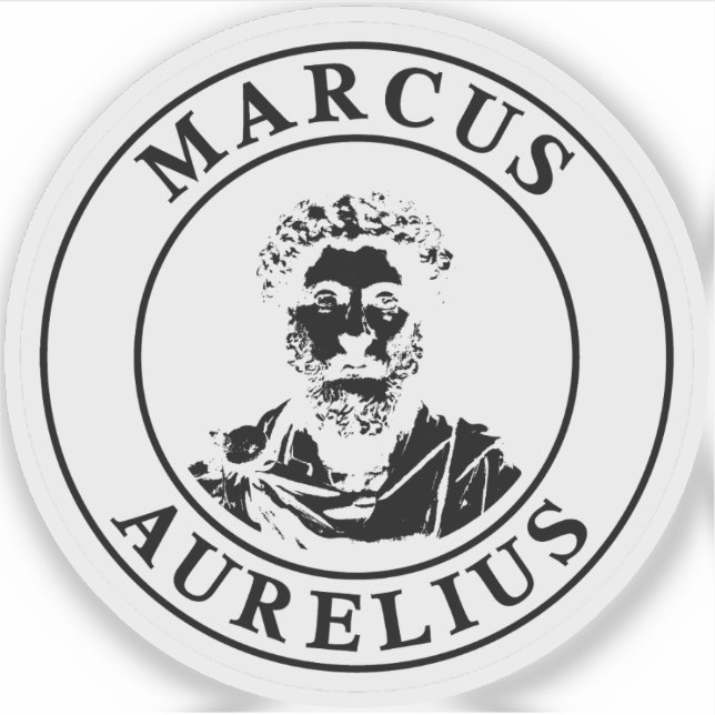 The Great Stoic Marcus Aurelius (black) Sticker (Front)