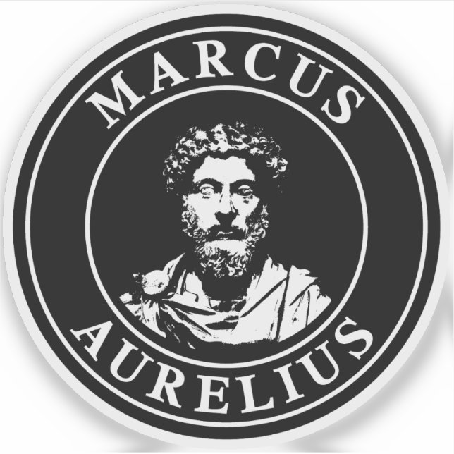 The Great Stoic Marcus Aurelius (white) Sticker (Front)