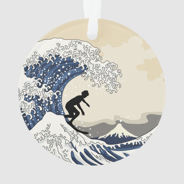 The Great Surfer of Kanagawa Ornament (Back)
