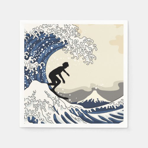 The Great Surfer of Kanagawa Paper Napkins