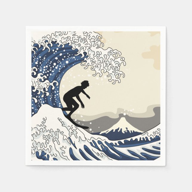 The Great Surfer of Kanagawa Paper Napkins (Front)