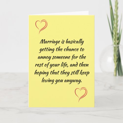 THE GREAT THINGS ABOUT BEING MARRIED CARD