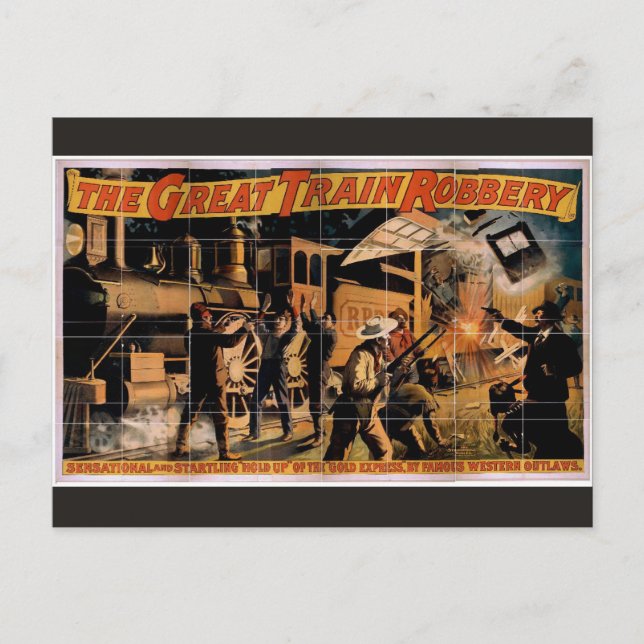 The Great Train Robbery Vintage Theater Postcard (Front)