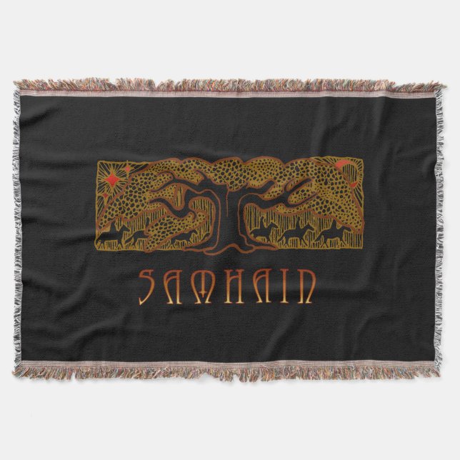 The Great Tree Samhain Throw Throw Blanket (Front)