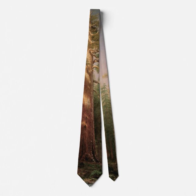 The Great Trees, Mariposa Grove, CA by Bierstadt Neck Tie (Front)