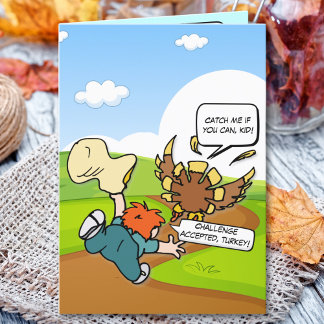 The Great Turkey Chase A Funny Thanksgiving Holiday Card