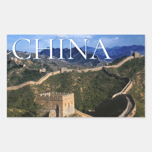 The Great Wall  Jinshanling China Rectangular Sticker