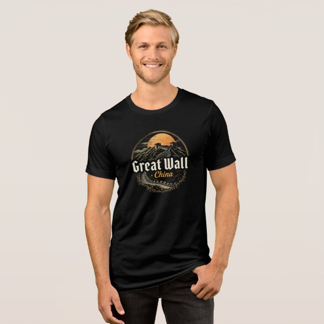 The Great Wall of China  Tri-Blend Shirt (Front Full)