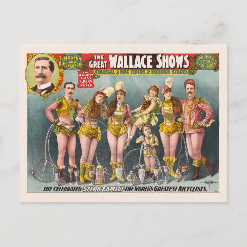 The Great Wallace Shows Vintage Poster 1898 Postcard