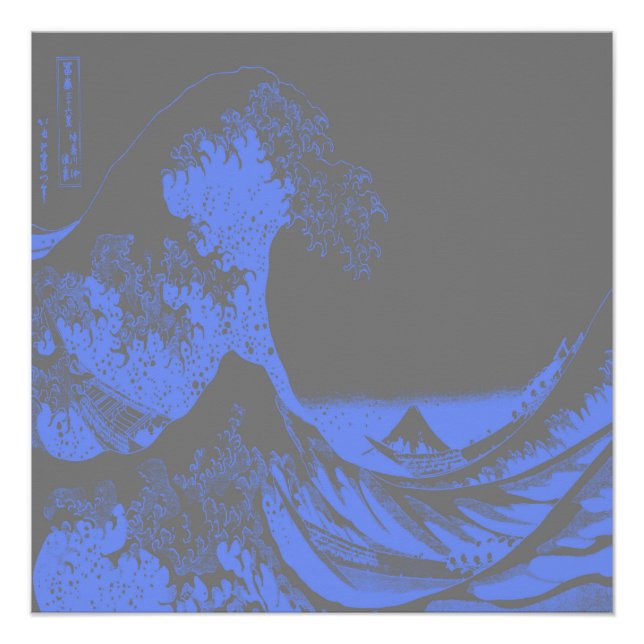 The Great Wave Blue & Gray Poster (Front)