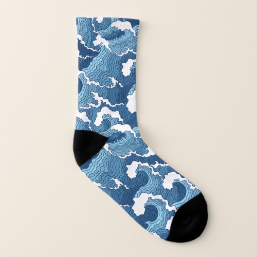 The Great Wave Blue Pattern Socks