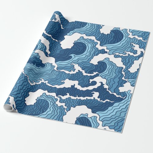 The Great Wave Blue Pattern Wrapping Paper