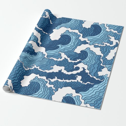 The Great Wave Blue Pattern Wrapping Paper