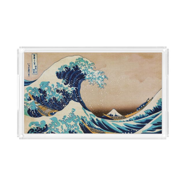The Great Wave by Hokusai Japanese Art Acrylic Tray (Front)