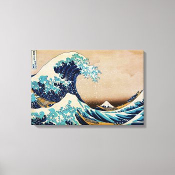 The Great Wave By Hokusai Japanese Triple Panel Canvas Print by GalleryGreats at Zazzle