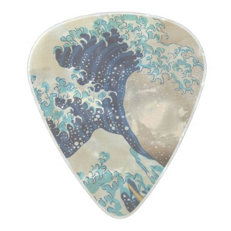 The Great Wave By Hokusai Pearl Celluloid Guitar Pick