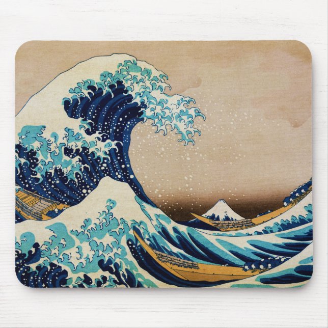 The Great Wave by Hokusai Vintage Japanese Mouse Pad (Front)