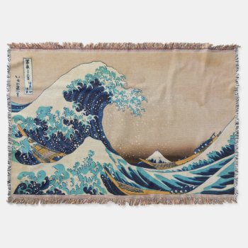The Great Wave By Hokusai Vintage Japanese Throw Blanket by GalleryGreats at Zazzle