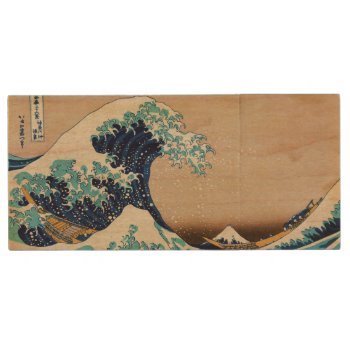 The Great Wave By Hokusai Wood Flash Drive by GalleryGreats at Zazzle